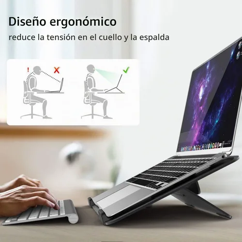 Vista 4 de [Usado] Avantree YS104 - Soporte ajustable de aluminio para portátil y tableta