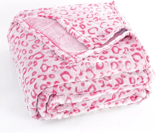 Vista 10 de PLEASANT BOULEVARD Manta de Vellón con Estampado de Leopardo, Colcha de Microfibra de Felpa Premium Liviana Acogedora y Cálida para Sofá, Diván