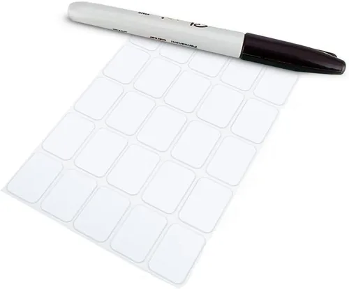 Vista 3 de Mini tarros de vidrio hexagonales de 1.5 onzas con tapas y etiquetas negras (paquete de 24)