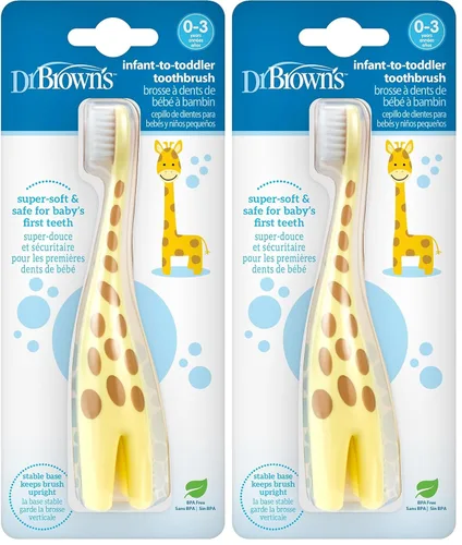 Vista 13 de Cepillo de dientes de Dr. Brown's para infantes y niños pequeños, jirafa
