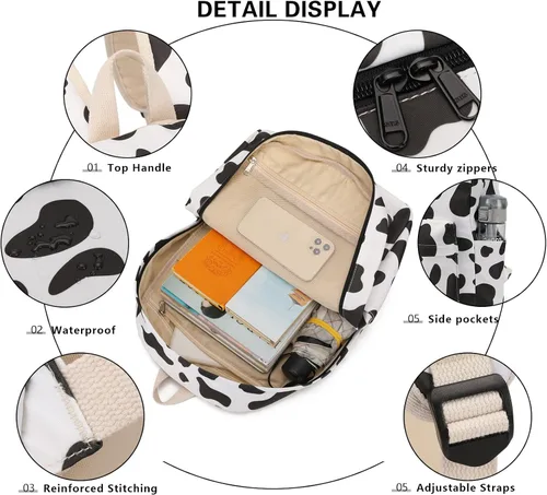 Vista 2 de Pawsky Mochila para niñas, niños, mochila escolar de viaje, mochila para laptop, mochilas casuales con bolsa de almuerzo, bolsa para lápices, Azul