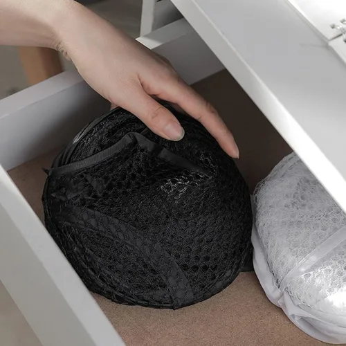 Vista 7 de Cesta de lavandería grande, con asas, cesta ligera plegable, bolsa de lavandería plegable, almacenamiento de ropa duradero, cesta de ropa alta Blanco