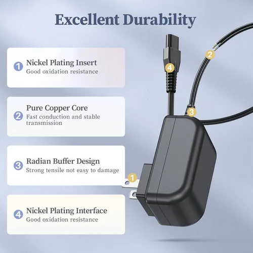 Vista 5 de Cargador 5V para Skull Shaver Pitbull Gold Silver Pro para Butterfly Kiss Replacement Charger Compatible with Pitbull Gold/Silver Pro Rechargeable