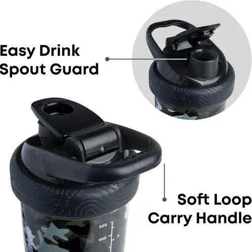 Vista 6 de Smartshake Revie - Botella mezcladora de proteínas de 25.4 fl oz Botella de bebida para gimnasio a prueba de fugas para batidos de proteínas