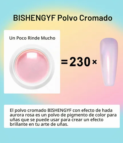 Vista 6 de Polvo de uñas cromado y perla - 【Efecto de hada】Polvo de uñas cromado rosa, blanco, aurora, amarillo, sirena, iridiscente, polvo cromado, espejo