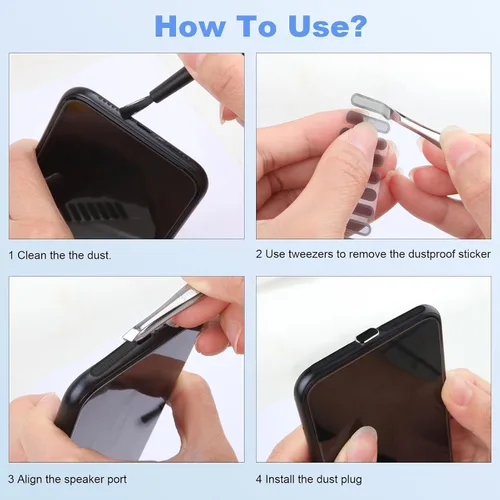 Vista 13 de Enchufe antipolvo USB C para iPhone 15, 16, 17, cubierta de puerto USB C, cubierta de altavoz de teléfono, limpiador de puerto de carga de teléfono