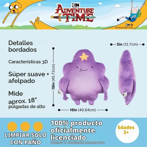 Vista 2 de Coleccionables Adventure Time Lumpy Space Princess LSP Ropa de Cama Almohada Decorativa de Abrazo Súper Suave y Acogedora