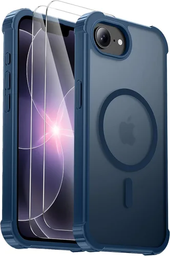 Vista 31 de Funda para iPhone Air [compatible con MagSafe] [2 protectores de pantalla] [prueba de caídas de grado militar] Funda magnética resistente