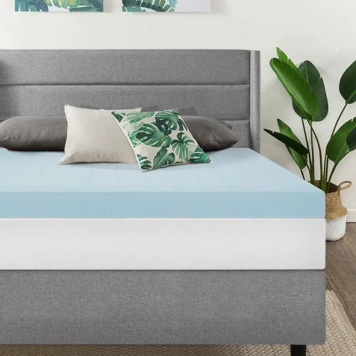 Vista 15 de Best Price Mattress - Cubrecolchón ventilado de espuma viscoelástica de 1.5 pulgadas, infusión de gel refrescante, certificado CertiPUR-US