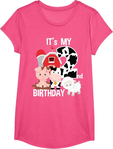 Vista 61 de Camiseta para fiesta de 2 años con texto en inglés "It's My 2nd Birthday", Negro