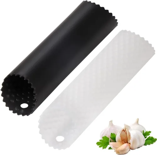 Vista 10 de Sinnsally Pelador de Ajo Removedor de Piel Rodillo Guardador, Fácil y Rápido para Pelar Dientes de Ajo con Tubo Rodillo de Silicona Herramienta de 3