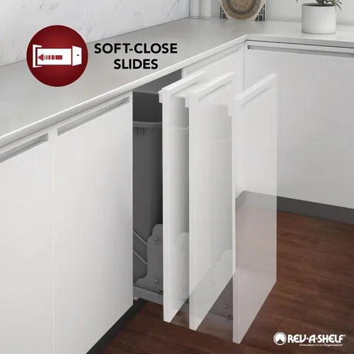 Vista 2 de Rev-A-Shelf Cazuela extraíble de gabinete con base de madera con cierre suave