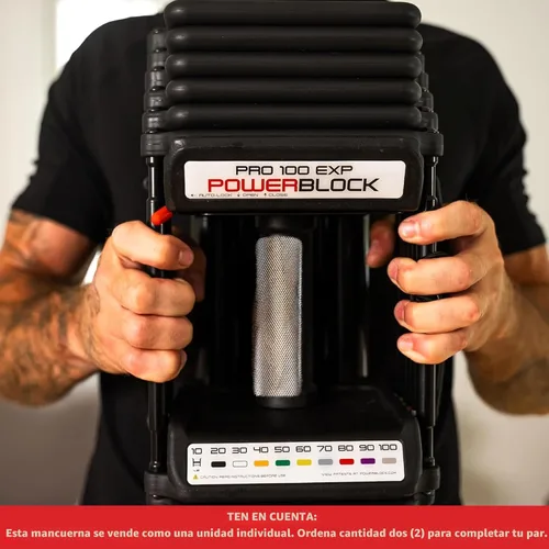 Vista 3 de PowerBlock Pro 100 - Mancuerna ajustable, se vende como una sola unidad, mancuerna de 5 a 100 libras, construcción de acero duradero