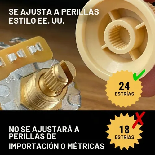 Vista 9 de Potenciómetro CTS 500k para guitarra - Eje dividido corto personalizado, cono de audio, 10% de tolerancia (4x)