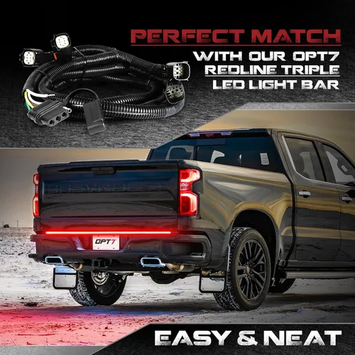Vista 5 de OPT7 Enchufe fácil para barra de luz de portón trasero para Chevy Silverado/GMC Sierra 1500 2019-2021 (NO compatible con modelos 2022+)
