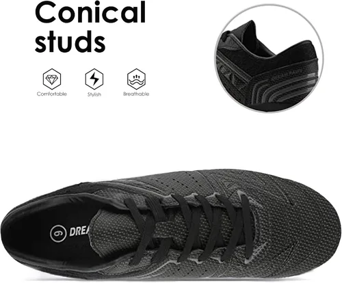 Vista 4 de DREAM PAIRS Calzado deportivo para hombre, flexible, con cordones, liviano, para fútbol al aire libre