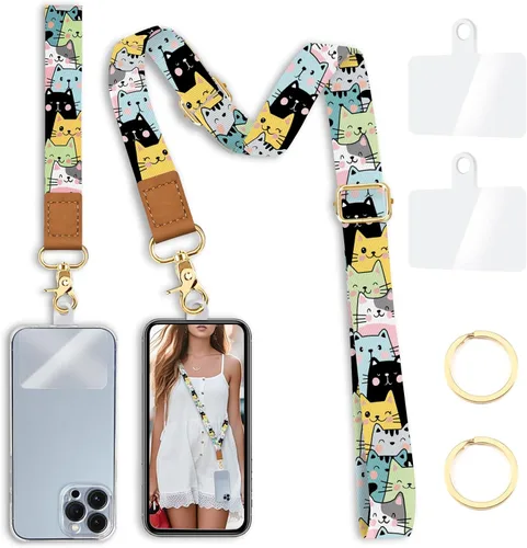 Vista 38 de Yonlevres Cordón para Teléfono con Correa de Muñeca Cruzada, Cordón para Teléfono Celular Be Kind para Alrededor del Cuello, Correa Ajustable