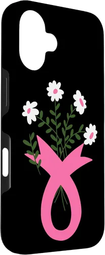 Vista 3 de Flower Jar Pink Ribbon Breast cancer Awareness Month Women Case for iPhone 16