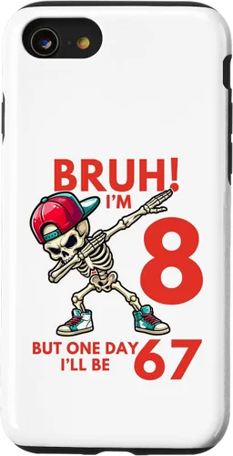 Vista 18 de Bruh I'm 8 But One-Day I'll Be 67 Retro 8th Birthday Kids Case for iPhone 17