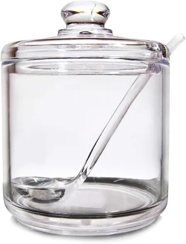 Vista 14 de Clean Acrylic Sugar Bowl - Tarro de especias con tapa y cuchara 1 pieza.