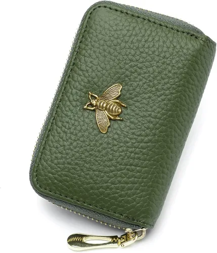 Vista 38 de imeetu Soporte para tarjetas de crédito RFID, cartera pequeña de cuero con cremallera para mujer