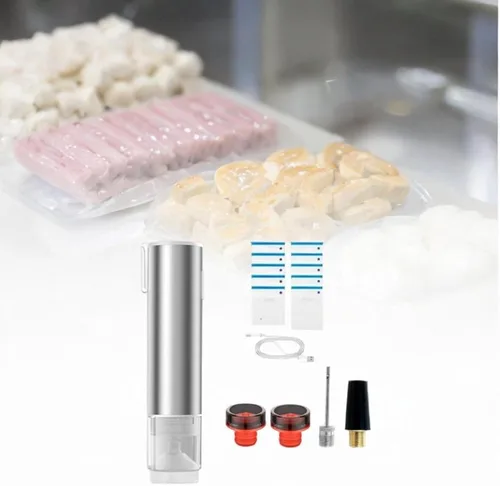 Vista 2 de Vacuum Sealer for Food with 10 Sealer Bags Vacuum Packer for Household