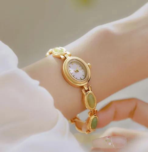 Vista 3 de ADSBIAOYE Elegante reloj de vestir de mujer perla reloj de moda oval dial regalo reloj impermeable para mujer