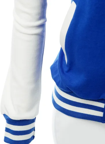Vista 5 de Chaqueta universitaria con estilo para mujer, de manga larga, con contraste