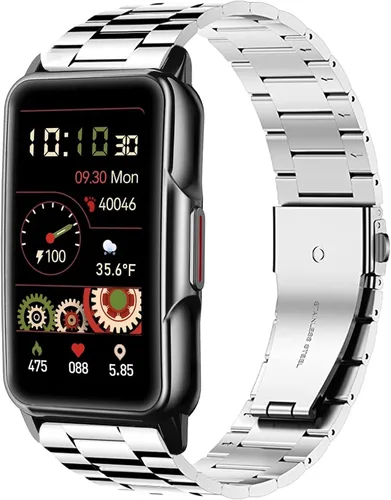 Vista 10 de Lamshaw Compatible con correas de reloj inteligente Mindrose, correa de repuesto de metal de acero inoxidable de 0.71 pulgadas compatible con reloj
