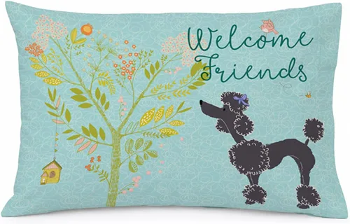 Vista 33 de Caroline's Treasures BB7625PILLOWCASE - Funda de almohada decorativa de tela con texto en inglés "Welcome Friends" Airedale Terrier estándar