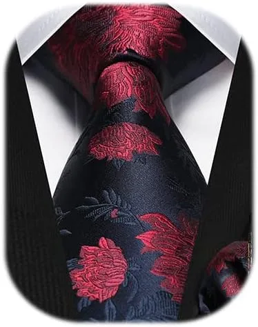 Vista 78 de Corbatas florales tejidas clásicas para hombre, corbata cuadrada de bolsillo, corbatas formales para hombres, boda con pañuelo