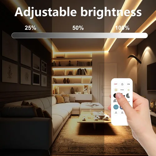 Vista 3 de Tira de Luz LED COB 2700K, Tira de Luz LED Blanca Cálida de 24 pies Ajustable, CRI92+, Tira de Cinta DC24V con Función de Temporizador de Control