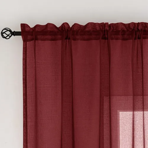 Vista 67 de MYSTIC-HOME Juego de cortinas de niveles transparentes blancas para cocina de 24 pulgadas de largo, tratamiento de cortinas para ventanas pequeñas