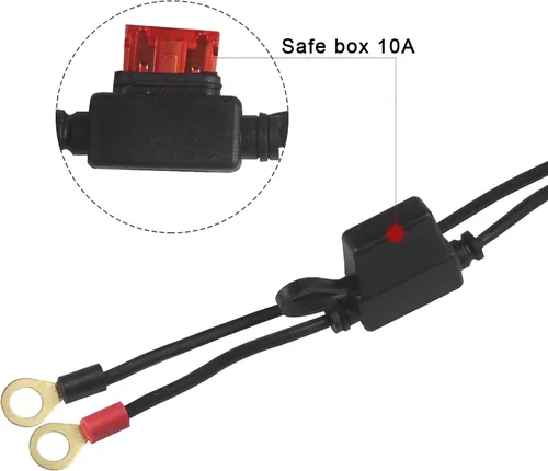 Vista 4 de [1 paquete] Arnés de terminal de anillo tórico Sae de 2 pies – Cable de terminal de anillo de ojal Sae 16awg Cable de extensión de cargador