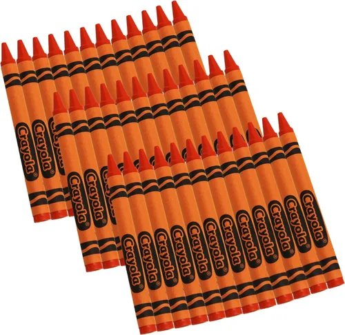 Vista 5 de Crayola regular de repuesto de un solo color no tóxica (paquete de 12), Estándar, Anaranjado