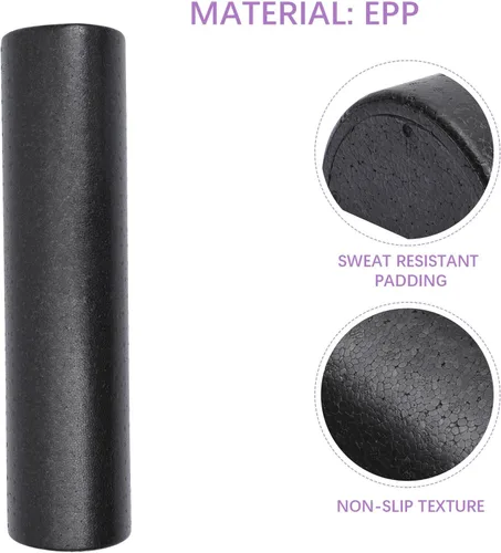 Vista 3 de STOBAZA Rodillo de yoga semicircular de alta densidad masajeador muscular negro para fitness alivio de espalda Pilates y entrenamiento de ejercicio