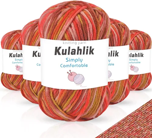 Vista 134 de 50g (1x50g) Hilo Acrílico para Crochet y Tejido, Hilo Degradado Colorido, 1 Rollo de Madejas, Hilo Acrílico Multicolor, Perfecto para Proyectos