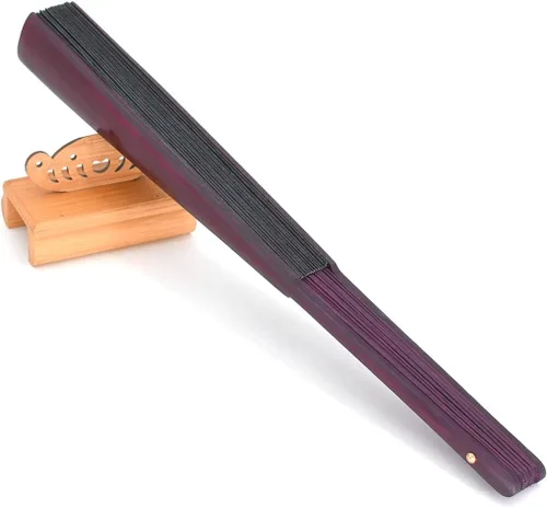 Vista 6 de Ventilador de mano plegable chino con artesanía tradicional china de 13 pulgadas