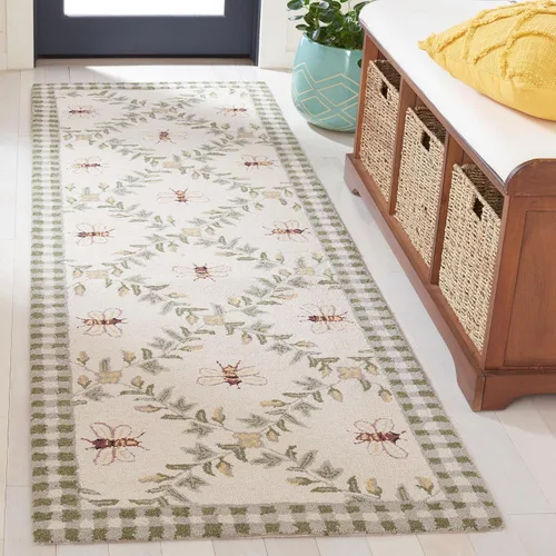 Vista 36 de SAFAVIEH Chelsea Collection - Alfombra decorativa de 1 pies 8 pulgadas x 2 pies 6 pulgadas, color negro, lana de campo francesa enganchada a mano