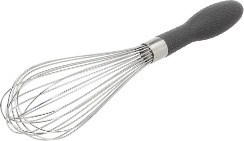 Vista 2 de Amazon Basics Juego de batidores de alambre de acero inoxidable para cocinar, diferentes tamaños, mango ergonómico fácil de sostener, 3 piezas