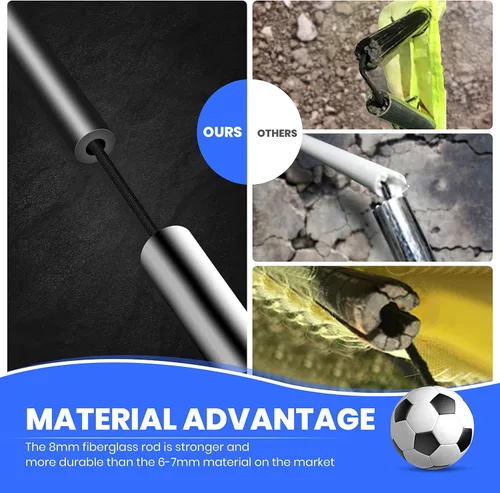 Vista 4 de YSSOA Juego de 2 porterías de fútbol portátiles de 4 x 3 pies para patio trasero plegable con bolsa de transporte, perfecto para jóvenes, adultos