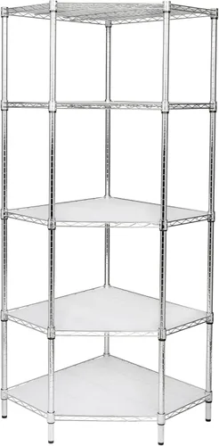 Vista 4 de Honey-Can-Do - Estante esquinero cromado de 5 niveles