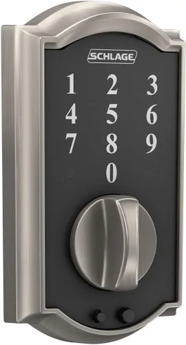 Vista 6 de Schlage BE375 CAM 619 Touch Camelot - Cerradura electrónica de entrada sin llave, níquel satinado (paquete de 6)