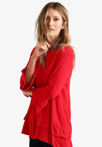 Vista 4 de Ellos Túnica con volantes escalonados de talla grande para mujer