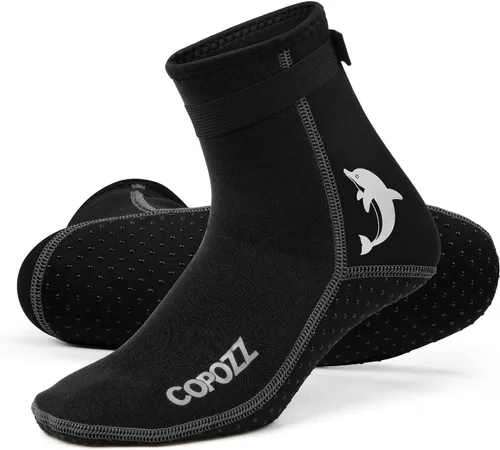 Vista 16 de COPOZZ Calcetines de buceo de neopreno de 0.118 pulgadas (0.118 in), antideslizantes para esnórquel natación, jóvenes, hombres y mujeres