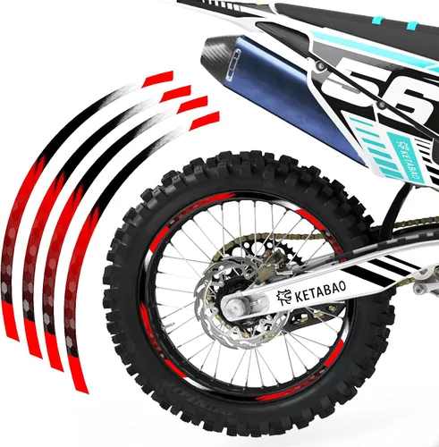 Vista 12 de KETABAO Cinta adhesiva para llanta de motocross B01, diseño de rayas de 21, 19 pulgadas, compatible con RMZ 250 450 RM-Z250 RM-Z450 (azul)