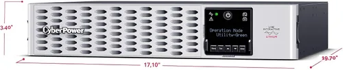 Vista 4 de CyberPower PRL1500RT2UC Smart App Sinewave UPS Batería de Respaldo y Protector de Sobretensión, 1500VA/1500W, 8 tomacorrientes, 2U Rack/Torre, AVR
