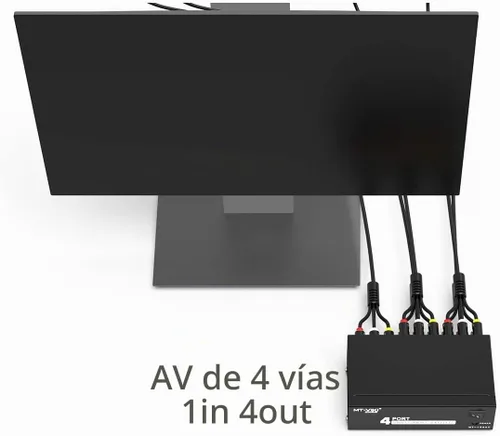 Vista 7 de MT-VIKI Distribución de audio de video compuesto de 4 vías y 3 RCA (1 en 4 salidas)