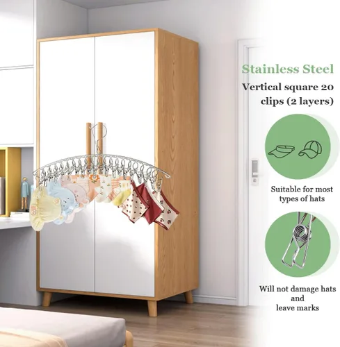 Vista 4 de 40 clips de almacenamiento para la pared de la puerta, ganchos para sombreros para organizador de armario y almacenamiento para gorras de béisbol