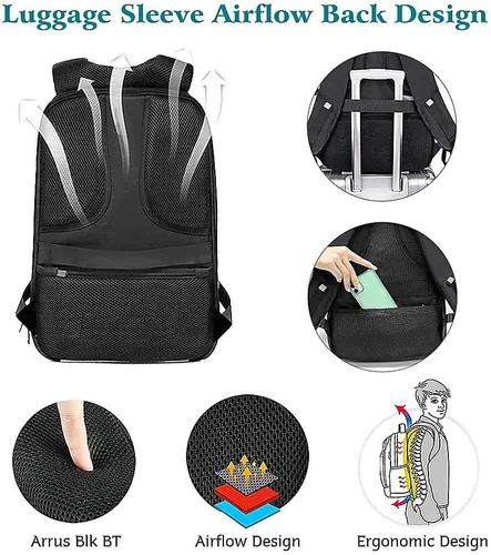 Vista 6 de Mochila para laptop con pantalla programable, mochila LED para laptop con control de aplicación, bolsa LED impermeable, viajes, mochila